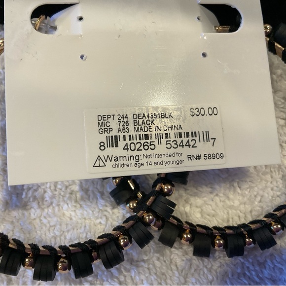 Earrings, Anna and Ava Black and Gold Bead Earrings, New with Tag - Picture 5 of 6